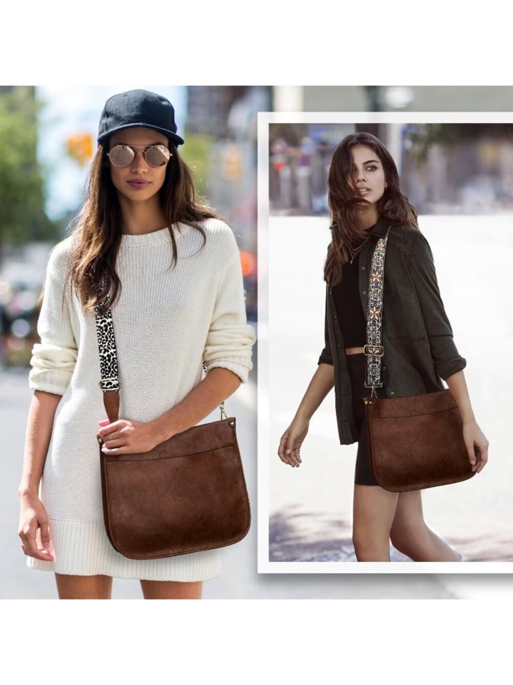 New Vegan Leather Crossbody Bags for Women Purse Shoulder Bag - Picture 2 of 6